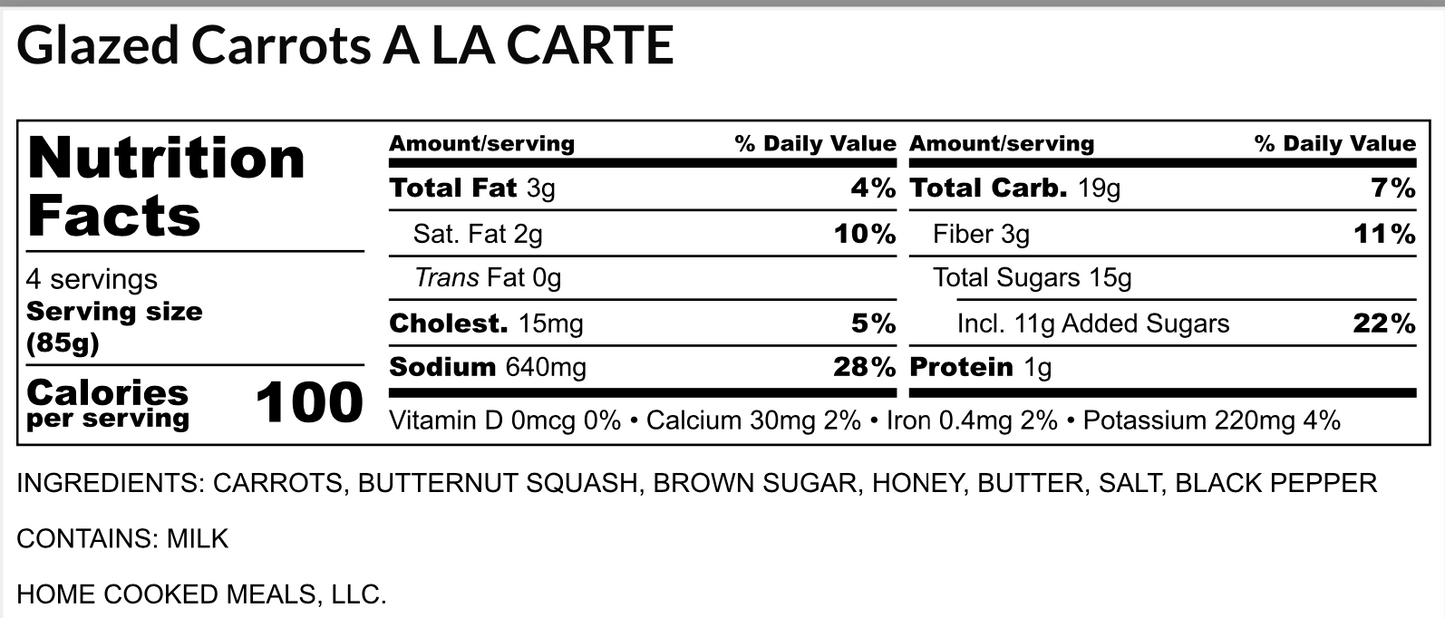 Glazed Carrots (À La Carte)