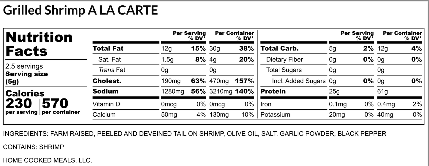 Grilled Shrimp (À La Carte)
