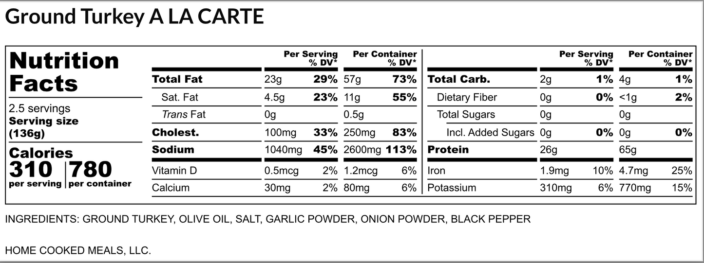 Ground Turkey (À La Carte)