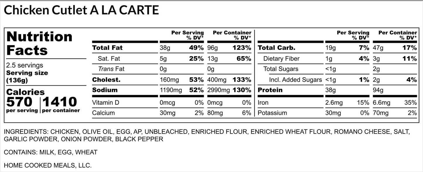 Chicken Cutlet (À La Carte)