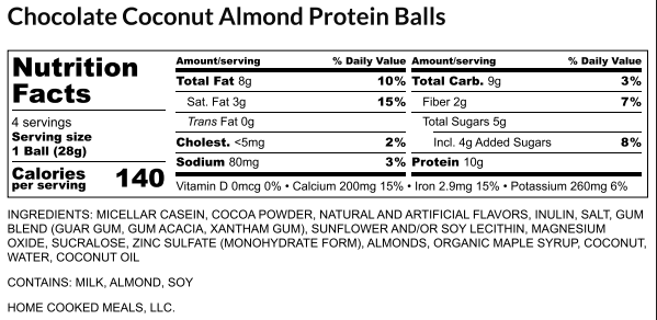 Chocolate Coconut Almond Protein Balls