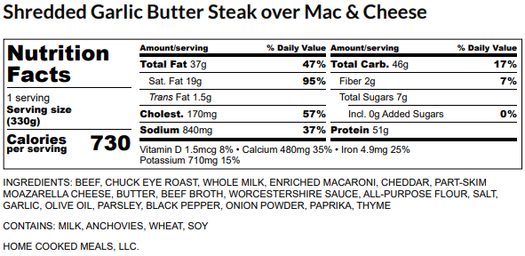 Shredded Steak Mac & Cheese
