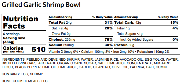 Grilled Garlic Shrimp Bowl