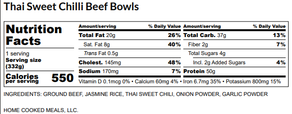 Thai Chili Beef Bowl