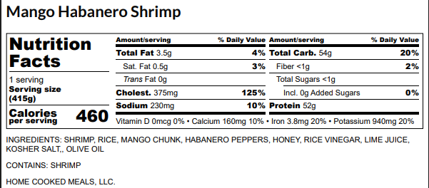 Mango Habanero Shrimp