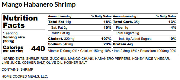Mango Habanero Shrimp