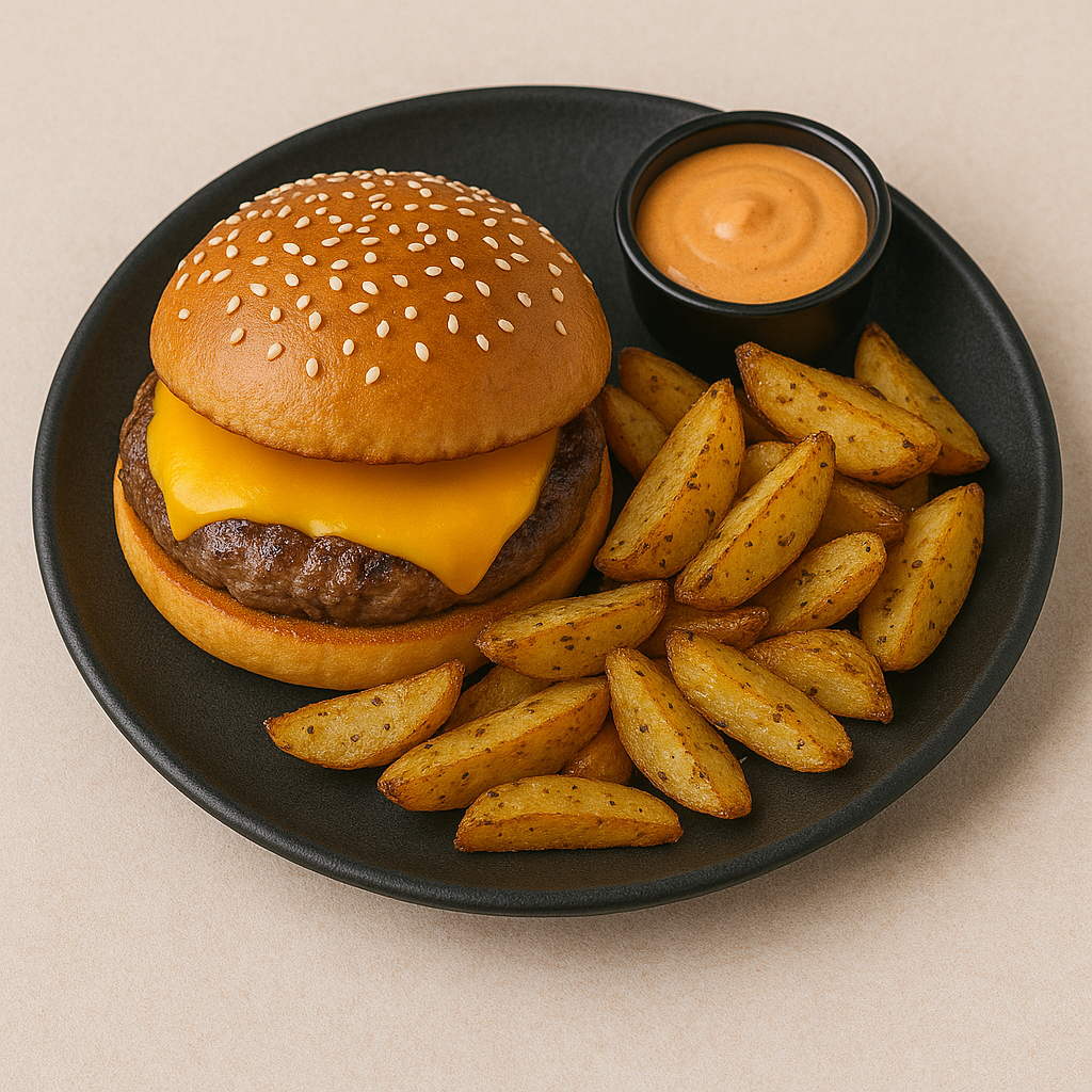Cheeseburger & Roasted Potato Fries