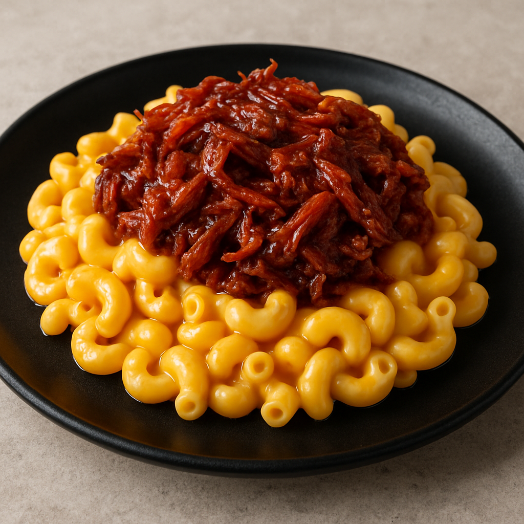 Shredded Steak or BBQ Pork Mac & Cheese