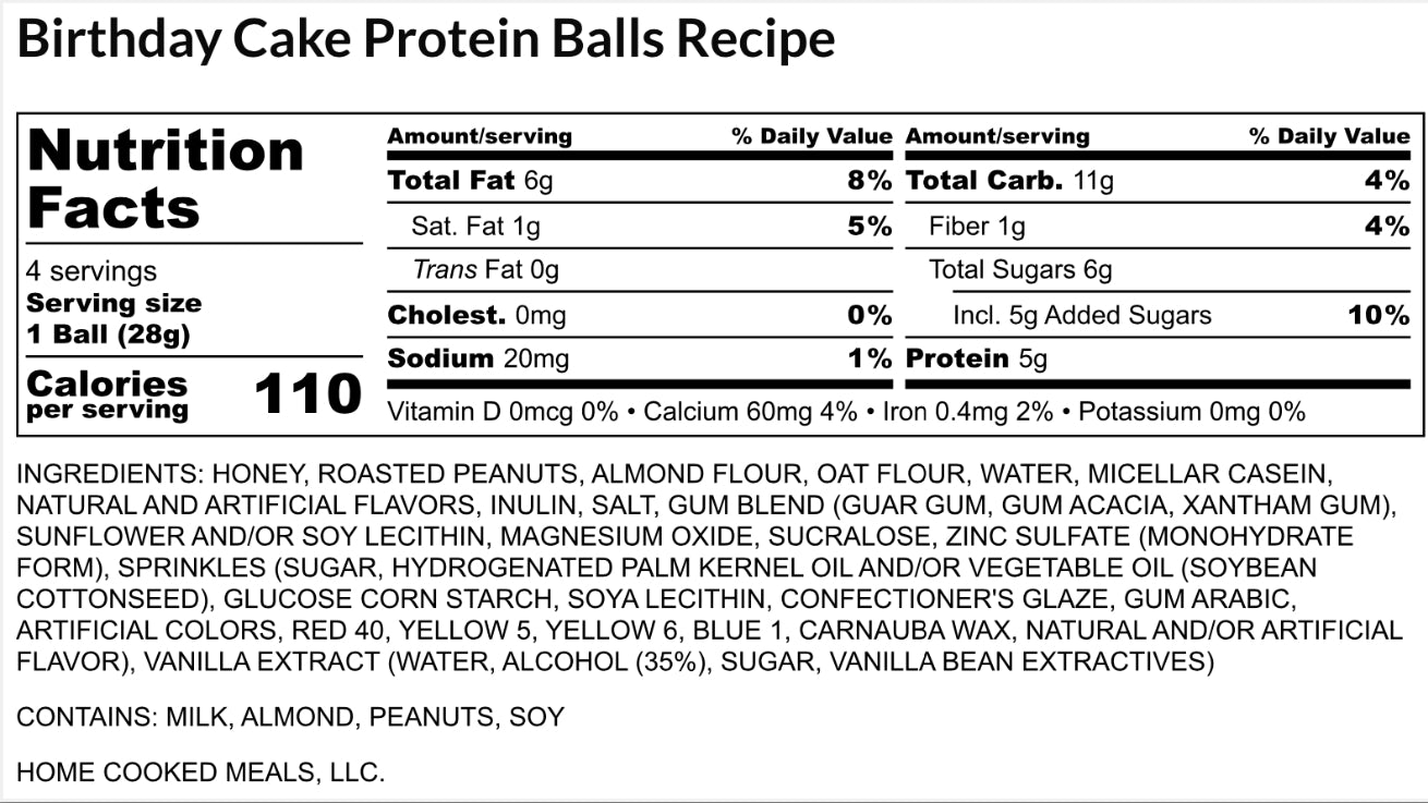 Birthday Cake Protein Energy Balls