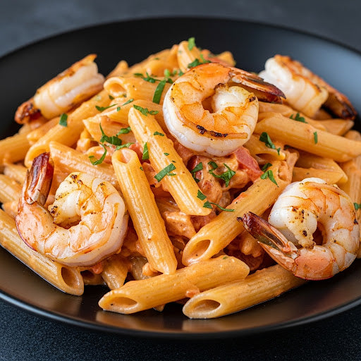 Penne Vodka With Grilled Shrimp