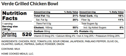 Grilled Verde Chicken Bowl
