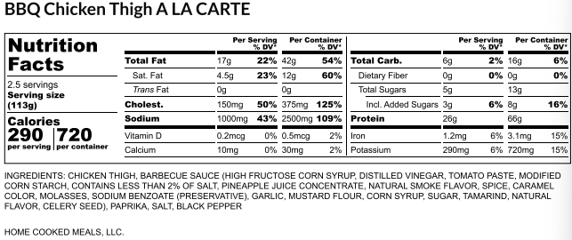 BBQ Chicken Thigh (À La Carte)