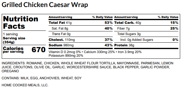 Chicken Caesar Wrap