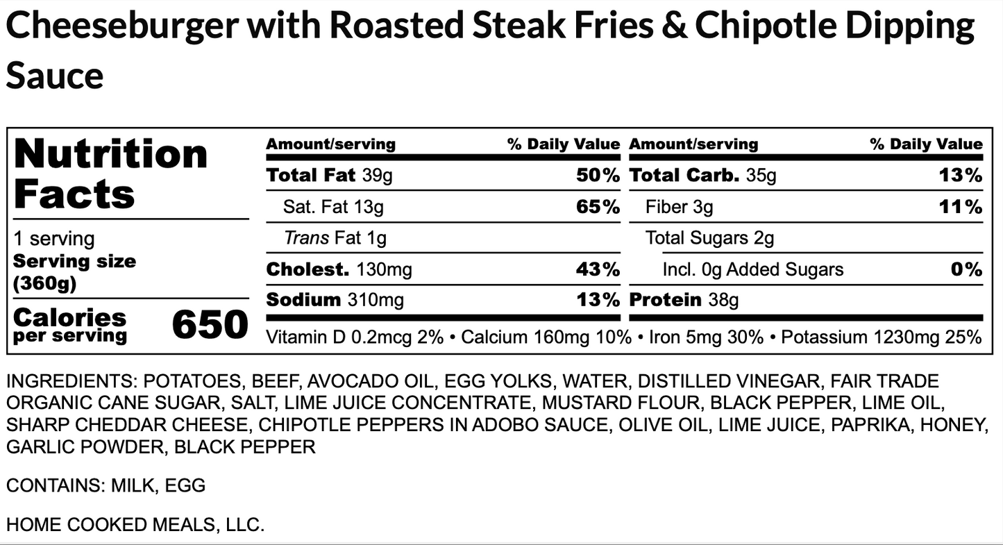 Cheeseburger & Roasted Potato Fries